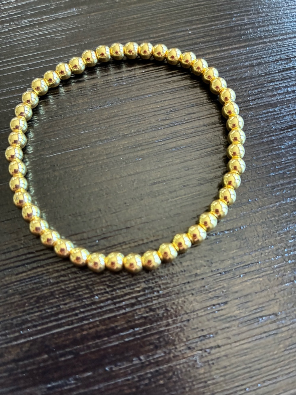 Gold Hematite Beaded Stretch Bracelet - Picture 2 of 3